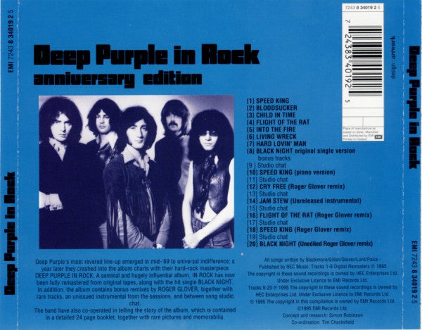 Deep Purple - Deep Purple In Rock (CD, Album, RE, RM, Ann)