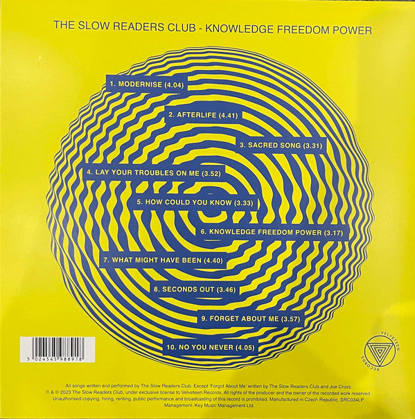 The Slow Readers Club - Knowledge Freedom Power : Limited Blue Vinyl