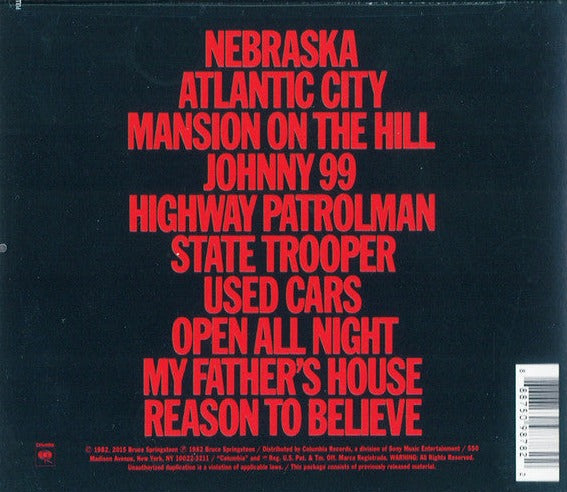 Bruce Springsteen - Nebraska : Remastered CD