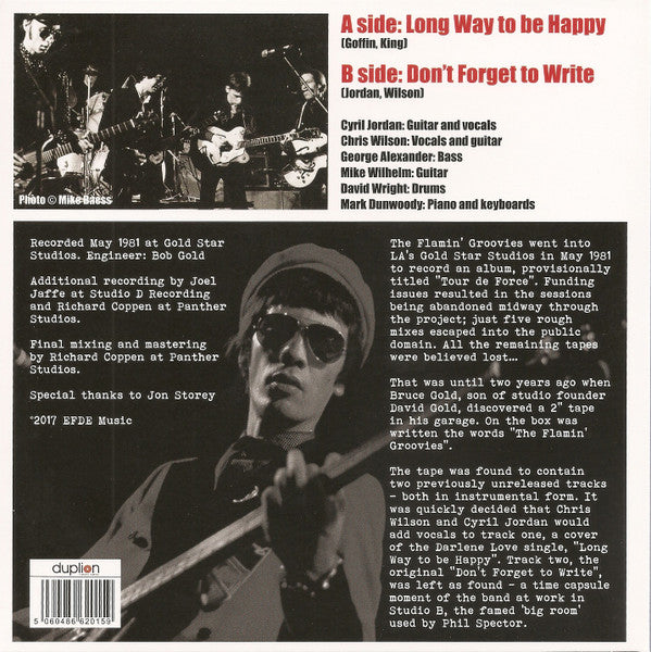 The Flamin' Groovies - Long Way To Be Happy b/w Don't Forget To Write (7", Ltd)