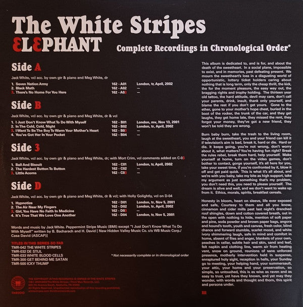 The White Stripes - Elephant : Limited Red & Clear Splatter Vinyl