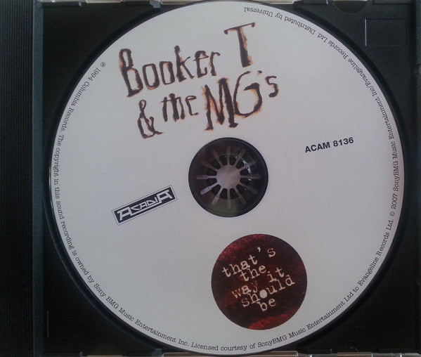 Booker T & The MG's - That's The Way It Should Be - CD