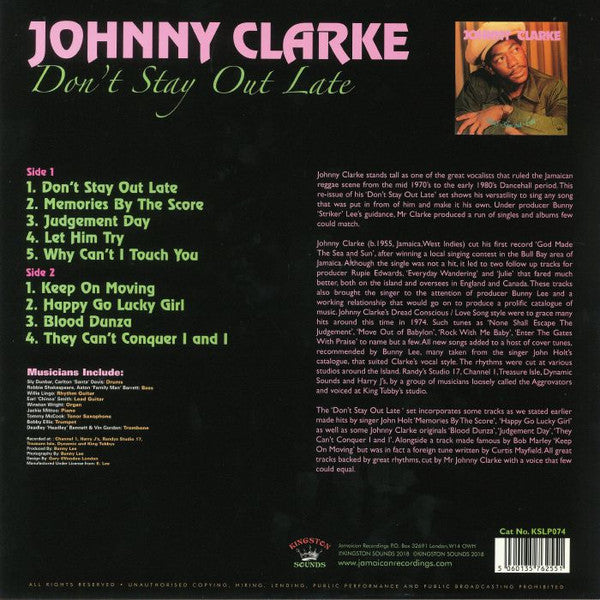 Johnny Clarke - Don't Stay Out Late - Vinyl