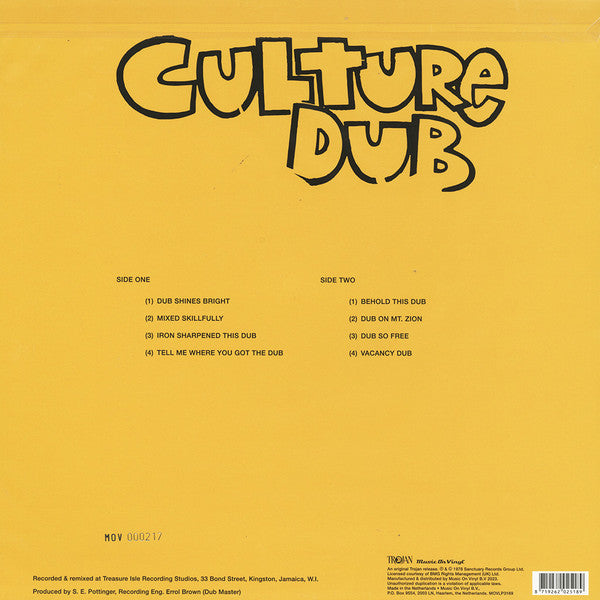 Culture - Culture Dub - Ltd, Num, Orange Vinyl