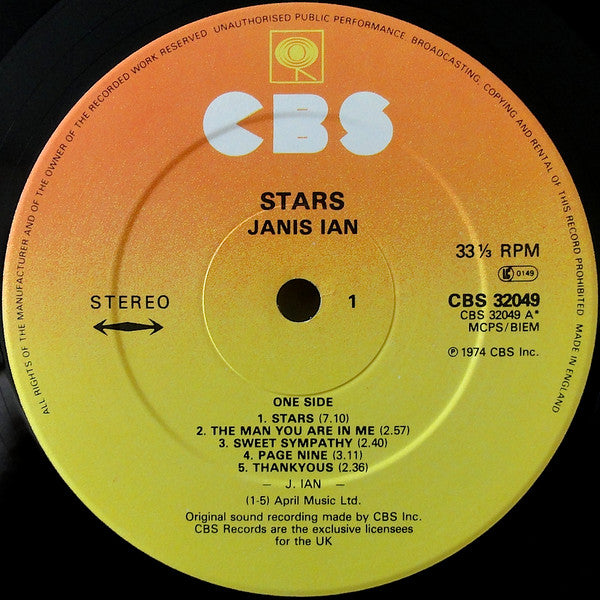 Janis Ian - Stars (LP, Album, RE)