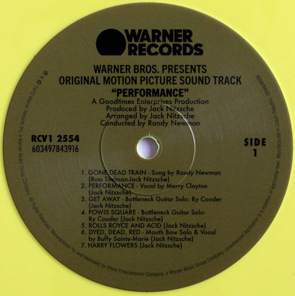 Various - Performance: Original Motion Picture Sound Track (LP, Album, Ltd, RE, Yel)