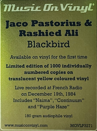 Jaco Pastorius & Rashied Ali - Blackbird - Limited Numbered, Yellow Vinyl