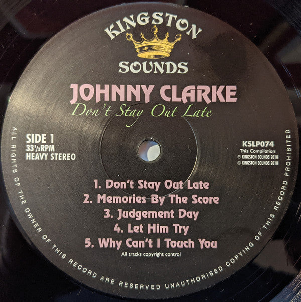 Johnny Clarke - Don't Stay Out Late - Vinyl