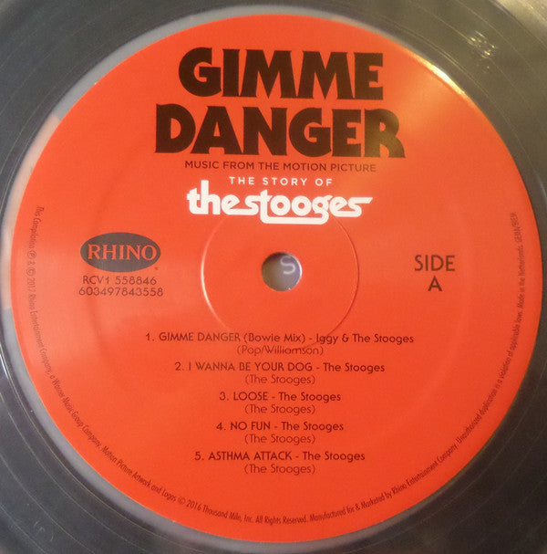 The Stooges - Gimme Danger (Music From The Motion Picture) Clear Vinyl