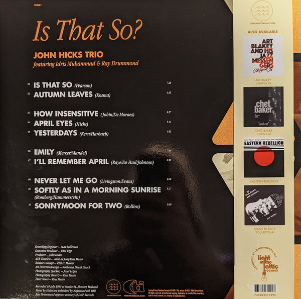 John Hicks Trio - Is That So? (2xLP, Album, RSD, Ltd, RE, 180)