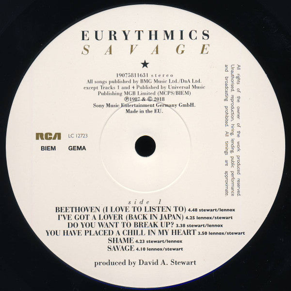 Eurythmics - Savage (LP, Album, RE, RM, 180)