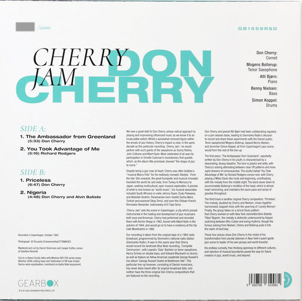 Don Cherry - Cherry Jam: Limited Numbered 12" Vinyl