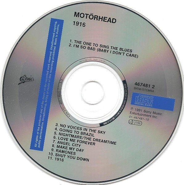 Motörhead - 1916 (CD, Album)