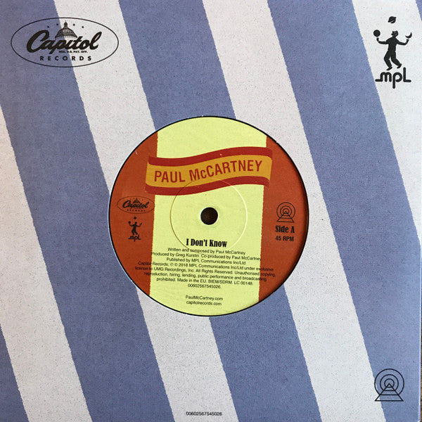 Paul McCartney - I Don't Know / Come On To Me (7", RSD, Single, Ltd)