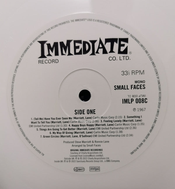 Small Faces - Small Faces (LP, Album, Mono, Ltd, RE, Whi)