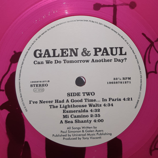 Galen & Paul - Can We Do Tomorrow Another Day? (LP, Album, Pin)