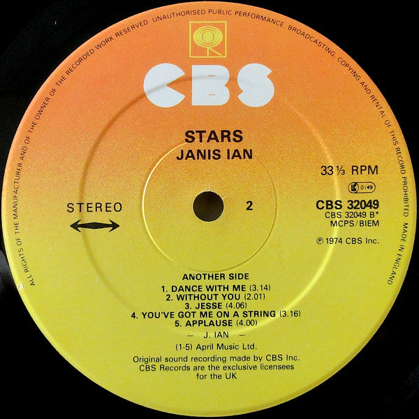 Janis Ian - Stars (LP, Album, RE)