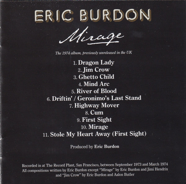 Eric Burdon - Mirage - Remastered CD