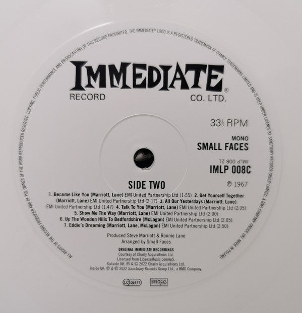 Small Faces - Small Faces (LP, Album, Mono, Ltd, RE, Whi)