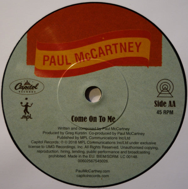 Paul McCartney - I Don't Know / Come On To Me (7", RSD, Single, Ltd)